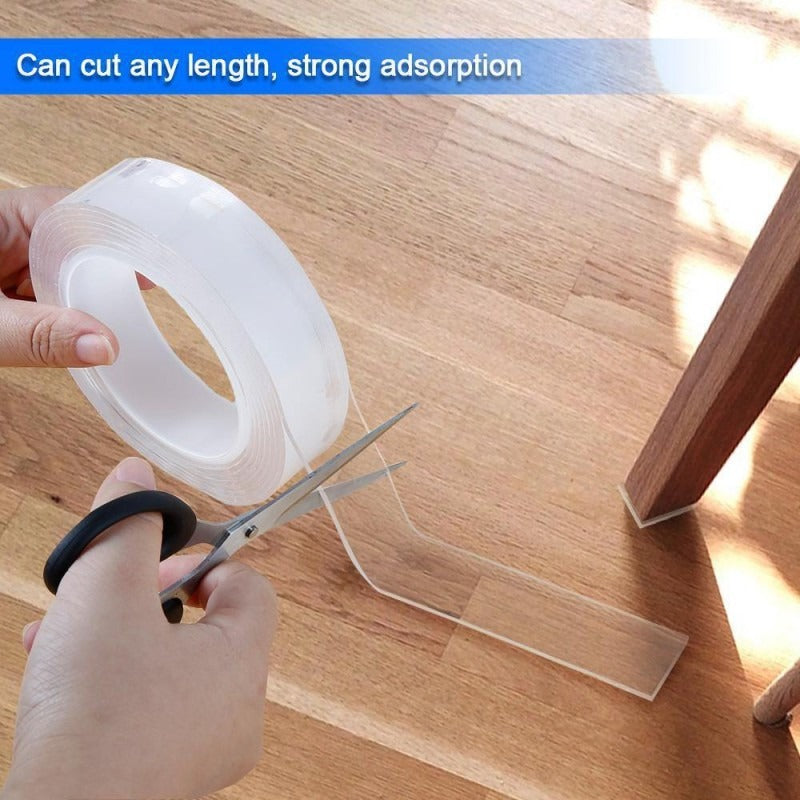 Double-Sided Transparent Nano Tape – Reusable & Strong Adhesive