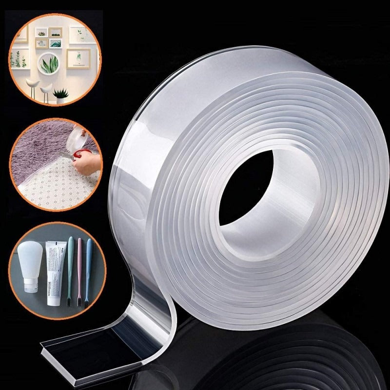 Double-Sided Transparent Nano Tape – Reusable & Strong Adhesive